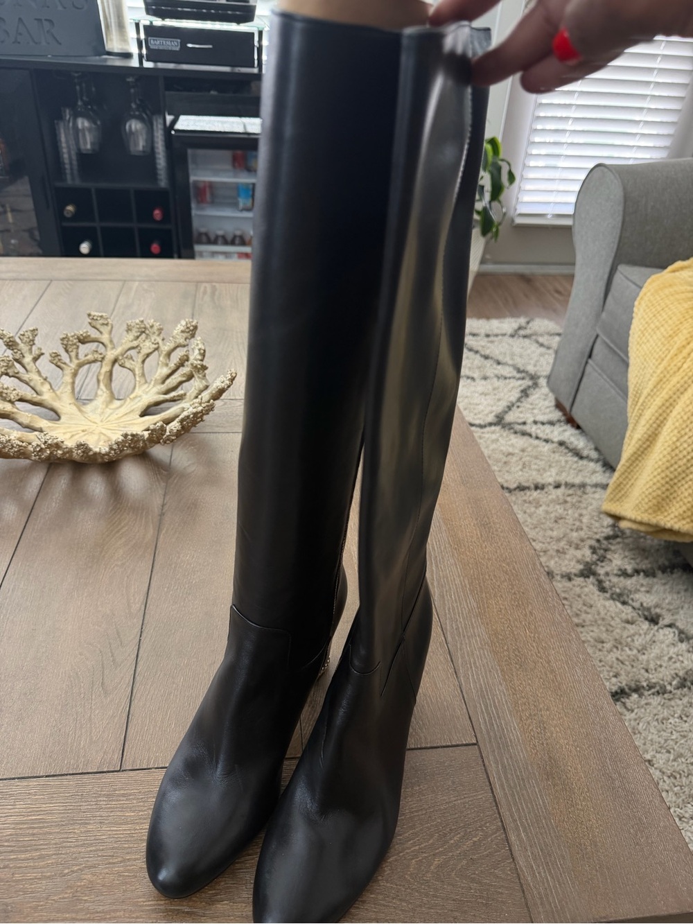 Michael Kors Classic Black Knee-High Leather Boots - Women's